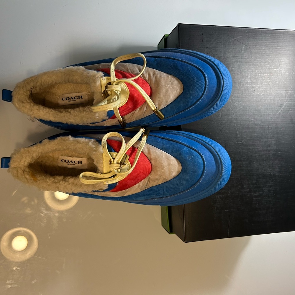 Coach Blue, Red & Cream Heart-Accent Ankle Booties - Picture 4 of 7